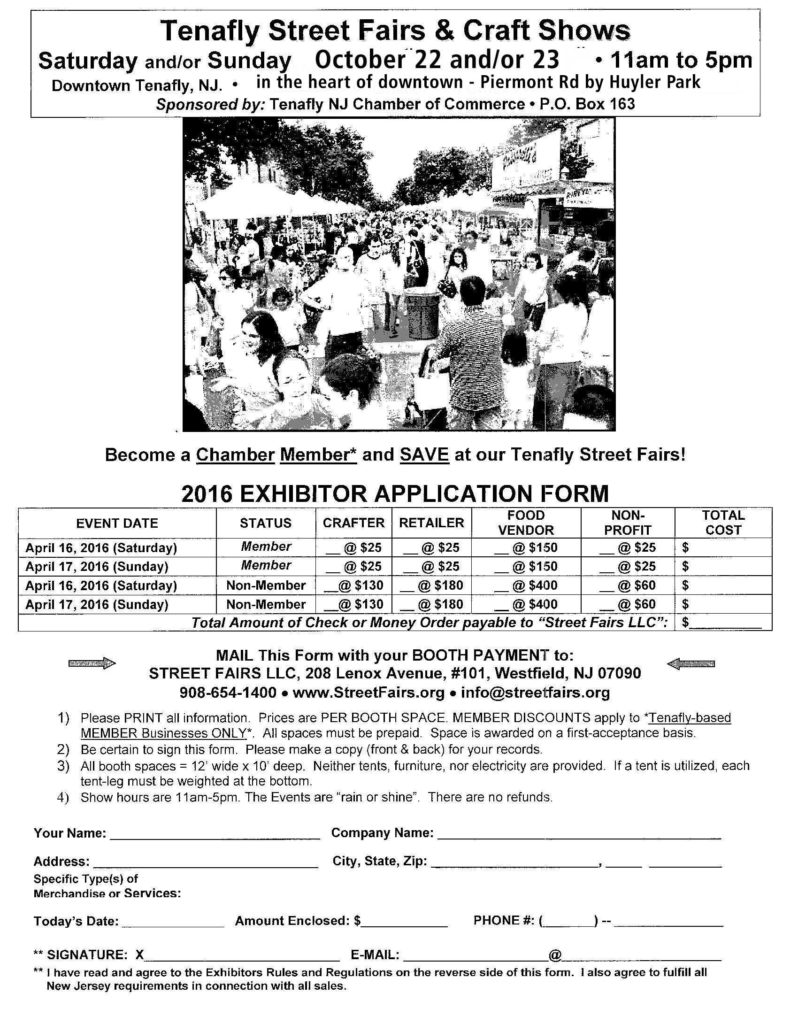 2016 Tenafly Street Faira Application